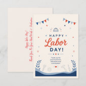 Prettig Labor Day Waardering Dank Je Bedankkaart (Voorkant / Achterkant)
