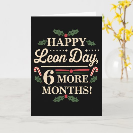 Prettig Leon-dag Noel Ckwards Grappige Kersttellin Kaart (Gele Bloem)