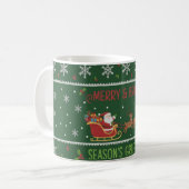 "Prettig & Leuk" Kerstman slee Kerstmug Koffiemok (Voorkant links)