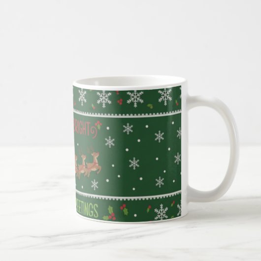 "Prettig & Leuk" Kerstman slee Kerstmug Koffiemok (Rechts)