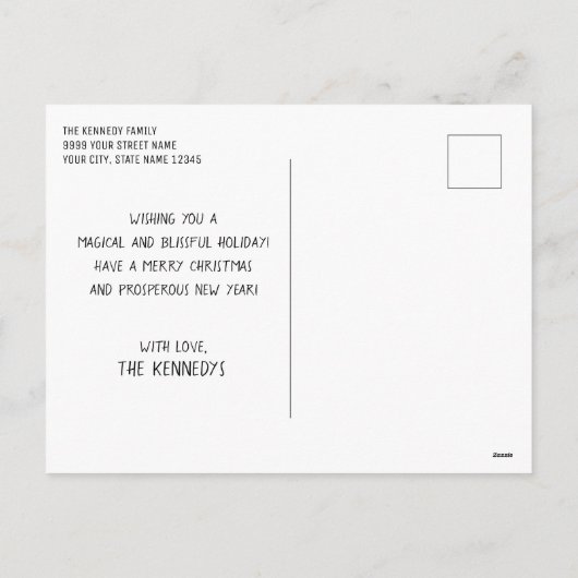 Prettig & Licht  4 Foto Collage  Prettig Kerstfees Feestdagenkaart (Achterkant)