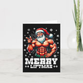 Prettig Liftmas Grappige Kerst Bodybuilder Gym  Kaart (Voorkant)