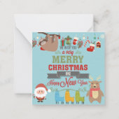 Prettig Luiaardkerstfeest Notitiekaartje (Achterkant)