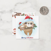 Prettig Luiaardkerstfeest Notitiekaartje (Voorkant / Achterkant in situ)