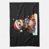 Prettig LuiaardKerstmis leuke Kerstmis luiaard Ker Theedoek (Verticaal)