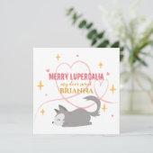 Prettig Lupercalia Slaap Baby Wolf Pagan Kinderen Feestdagenkaart (Staand voorkant)