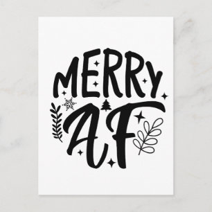 Prettig maf grappig kerst Sneeuwvlok Kerstmis Aankondigingskaart