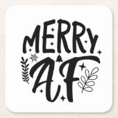 Prettig maf grappig kerst Sneeuwvlok Kerstmis Kartonnen Onderzetters (Voorkant)