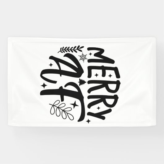 Prettig maf grappig kerst Sneeuwvlok Kerstmis  Spandoek (Horizontaal)