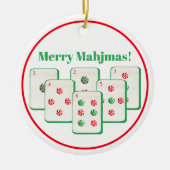 Prettig Mahjmas Mahjong Candy Dot Tegels Keramisch Ornament (Voorkant)