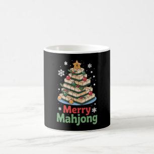 Prettig Mahjong Kerst Tegels Boom Kerstmis Vakanti Koffiemok