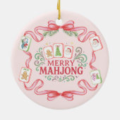 Prettig Mahjong | Kerstmis Keramisch Ornament (Achterkant)