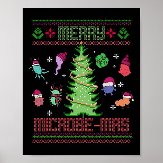 Prettig Microbe-feest Microbiologie Wetenschappers Poster (Voorkant)