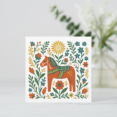 Prettig Midsommar Zweedse volks kunst Kaart (Staand voorkant)