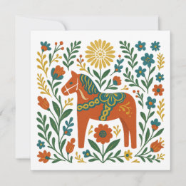Prettig Midsommar Zweedse volks kunst Kaart