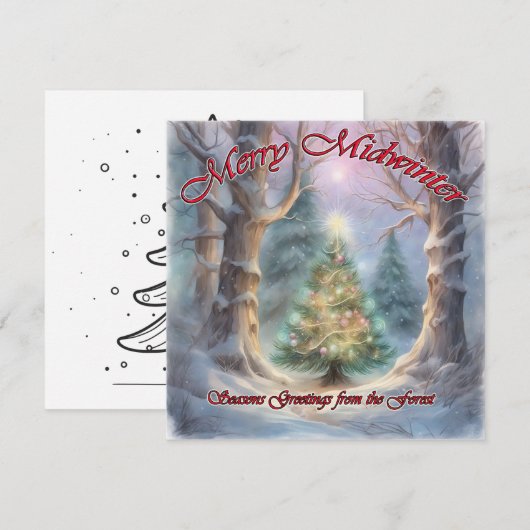 Prettig midwinter, Seizoensgroeten van het bos Feestdagenkaart (Voorkant / Achterkant)