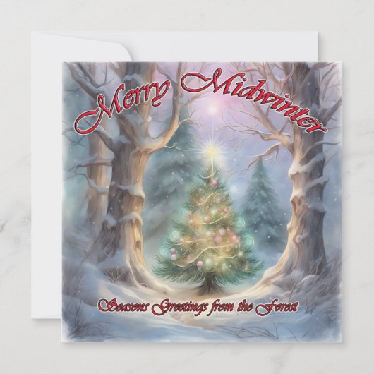 Prettig midwinter, Seizoensgroeten van het bos Feestdagenkaart (Voorkant)