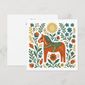 Prettig midzomer Zweedse volkskunst Kaart (Voorkant / Achterkant)