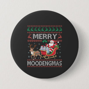 Prettig MooDengmas Moo Deng Kerstman Nijlpaard Ronde Button 7,6 Cm