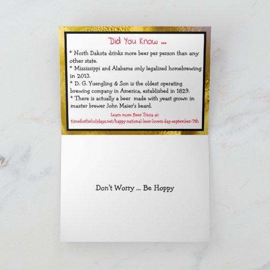 Prettig Nationale Bierliefhebbersdag, Grappige Fee Kaart (Binnen)