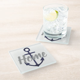 prettig nautisch ANCHOR THUIS | Glazen Onderzetter