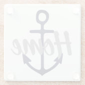prettig nautisch ANCHOR THUIS | Glazen Onderzetter (Achterkant)