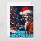 Prettig Newtonmas meneer Isaac Newton Feestdagenkaart (Voorkant / Achterkant)