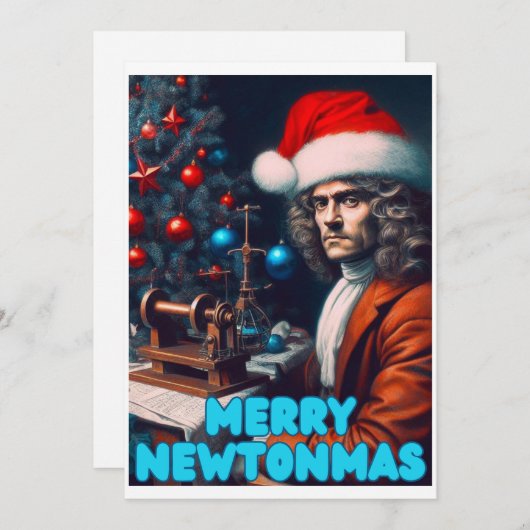 Prettig Newtonmas meneer Isaac Newton Feestdagenkaart (Voorkant / Achterkant)
