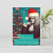 Prettig Newtonmas meneer Isaac Newton Feestdagenkaart (Staand voorkant)