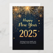 Prettig Nieuwjaar 2025 Feestdagenkaart (Voorkant / Achterkant)