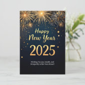 Prettig Nieuwjaar 2025 Feestdagenkaart (Staand voorkant)