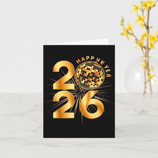 Prettig Nieuwjaar 2026  Kaart (Gele Bloem)