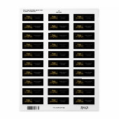 Prettig Nieuwjaar Black Gold Zakelijk Retouradres Etiket (Full Sheet)