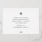 Prettig Nieuwjaar Moderne Grappige Huisdier Aangep Folie Feestdagenkaart (Achterkant)