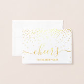 Prettig nieuwjaar! Trendy typografie foto Folie Kaarten (Voorkant met envelop)