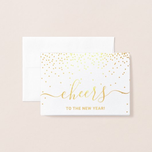 Prettig nieuwjaar! Trendy typografie foto Folie Kaarten (Voorkant met envelop)