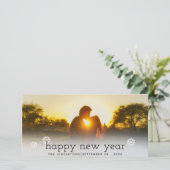 Prettig Nieuwjaar Zwarte Script Vakantie Foto Feestdagenkaart (Staand voorkant)