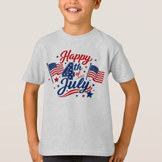 Prettig Onafhankelijkheidsdag 4 juli Patriottisch T-shirt (Voorkant)