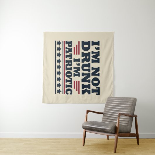 Prettig onafhankelijkheidsdag, grappige 4 juli wandkleed (In Situ (horizontaal))