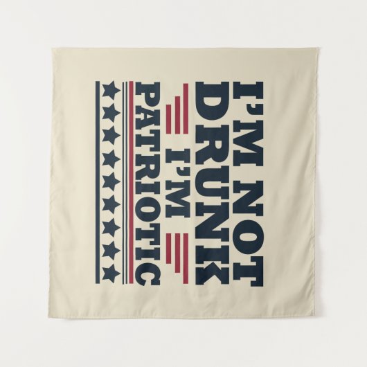 Prettig onafhankelijkheidsdag leuk 4 juli wandkleed (Voorkant (horizontaal))