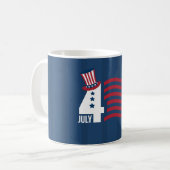 Prettig Onafhankelijkheidsdag Patriottische VS 4 j Koffiemok (Voorkant links)