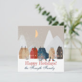 Prettig Oud en Nieuw Landelijk Dorp Winter Feestdagenkaart (Staand voorkant)