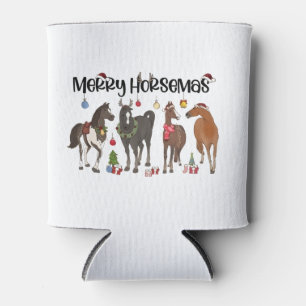 Prettig Paardenfeest Paard Bloem Kerstmis Equine Blikjeskoeler