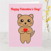 Prettig Palentine's Day! - Roze Achtergrond Kaart (Gele Bloem)