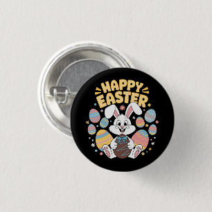 Prettig Pasen 2025 Eieren Konijn Schattig Konijn Ronde Button 3,2 Cm