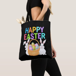Prettig Pasen 2025  Eieren Konijn Schattig Konijn Tote Bag
