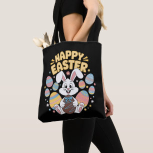 Prettig Pasen 2025  Eieren Konijn Schattig Konijn Tote Bag