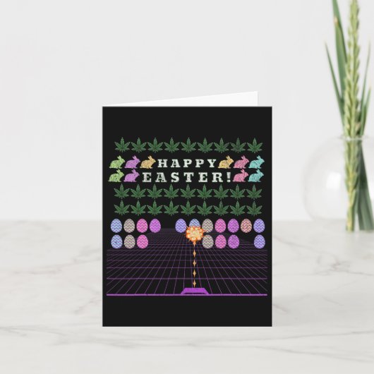 Prettig Pasen 2025 – Grappige Meme Bunny Gaming T- Kaart (Voorkant)