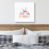 Prettig Pasen 2026 Schattig Konijn Konijn Pasen Da Canvas Afdruk (Insitu (Slaapkamer))