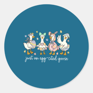Prettig Pasen Alleen Een Ei-citatie Gans Ei Konijn Ronde Sticker